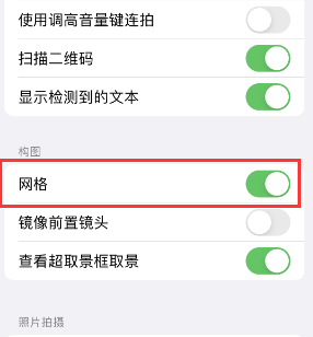 新龙苹果手机维修网点分享iPhone如何开启九宫格构图功能 